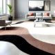 Handcrafted Neutral Wave Abstract Living Room Rug